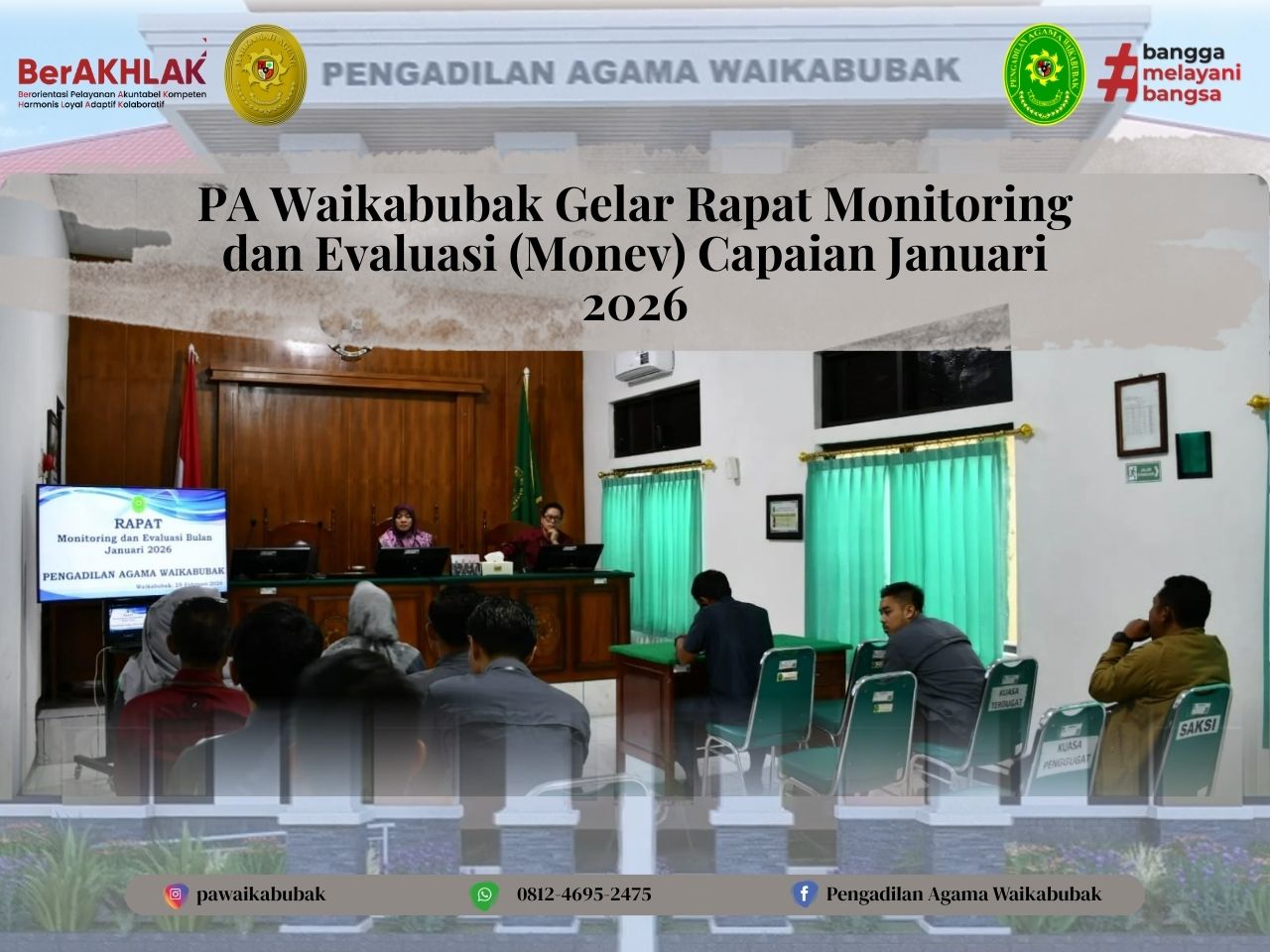 PA Waikabubak Gelar Rapat Monitoring dan Evaluasi (Monev) Capaian Januari 2026