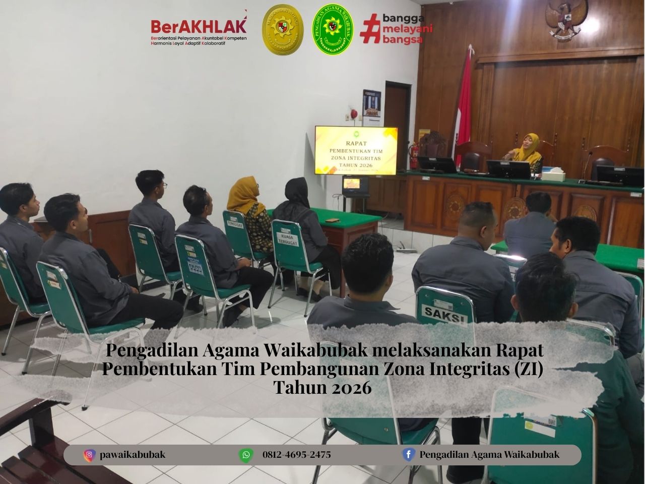Pengadilan Agama Waikabubak melaksanakan Rapat Monitoring dan Evaluasi (Monev) Bulan Oktober 2025